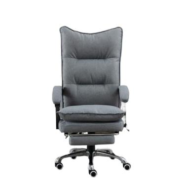 Imagem de CFGH6FDF Cadeira de escritório cadeira de escritório executiva de couro com encosto alto com apoio para os pés, cadeira de escritório ergonômica cadeiras de mesa (cinza)