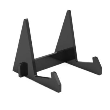 Imagem de VHDY85KA Organizador de CD Suporte de acrílico para tablet prateleira de receitas de livros porta-retratos triangular destacável (preto)