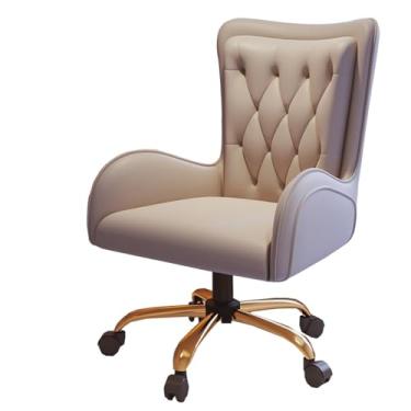 Imagem de Cadeira de escritório em casa cadeira executiva de couro para computador cadeira reclinável ergonômica para jogos encosto alto com suporte lombar, cadeiras de tarefas de vaidade eleváveis com braços