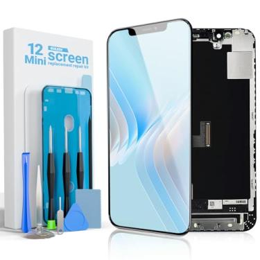 Imagem de GULEEK Tela de substituição para iPhone 12 Mini tela LCD de 5,4 polegadas, digitalizador 3D Touch com ferramentas de reparo, protetor de tela de vidro temperado e adesivo à prova d'água