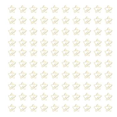Imagem de Clipes de papel Star Moon, 100 peças, fofo, material escolar, metal enferrujado, pequenos clipes de papel para organização de documentos, marcador de página, artesanato DIY (dourado)