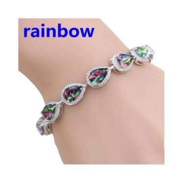 Imagem de Pulseira Elegante De Cristal E Pedras Preciosas Para Mulheres, Joia Ch