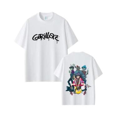 Imagem de Camiseta Gráfica Unissex Oversized Gorillaz, Estilo Alternativo Rock H