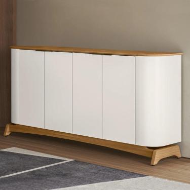 Imagem de Buffet Aparador Sala de Estar 160cm 4 Portas Zuni Off/Ypê N02 - Mpozenato