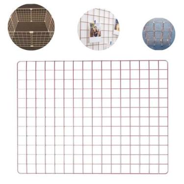 Imagem de Tela Aramada 60x80cm Organização de Acessórios Painel Decorativo Mural