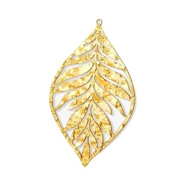 Imagem de Pingentes De Plantas Em Aço Inoxidável Banhado a Ouro, 10 Peças, Com D