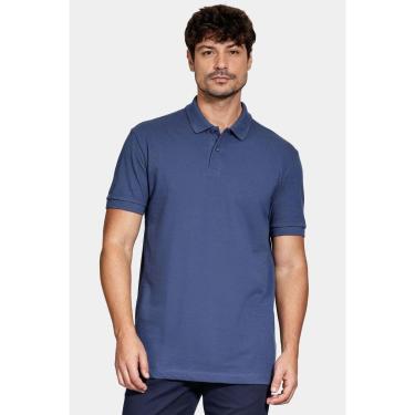 Imagem de Polo Aramis Piquet Algodão Básico Manga Curta Azul Jeans-Masculino
