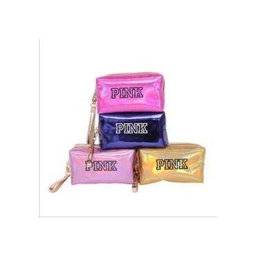 Imagem de Bolsa Necessaire Pink Holográfica Maker, Rosa