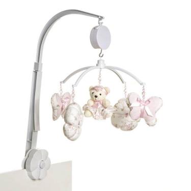 Imagem de Móbile Musical Ursinha, Flores E Borboletas Quarto Bebê - Potinho de m