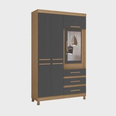 Imagem de Guarda Roupa De Solteiro 6 Portas 3 Gavetas Fusion - Preto - Phoenix B