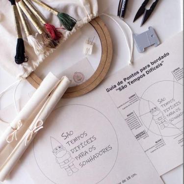 Imagem de Kit Iniciante - Com Risco - Bordado Livre - Amelie Poulain - bORDADOS 