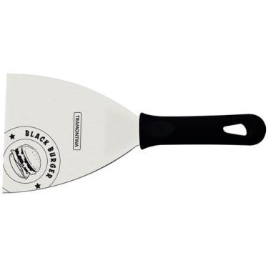 Imagem de Espátula P/ Hambúrguer Chapa Chapeiro Reta Inox Black Tramontina, Inox