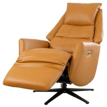 Imagem de Poltrona Reclinável Nexus Domann Design Couro Natural Caramelo Motoriz