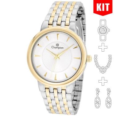 Imagem de Relógio CHAMPION KIT feminino misto dourado prata CN20515C