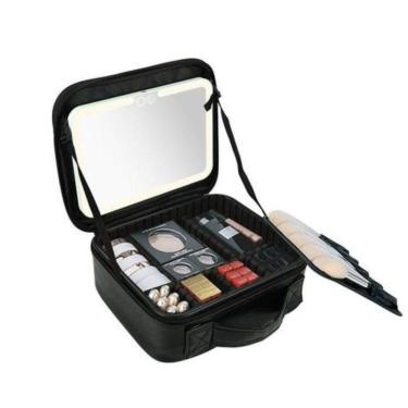 Imagem de Necessaire Com Alça Espelho Portátil Para Maquiagens