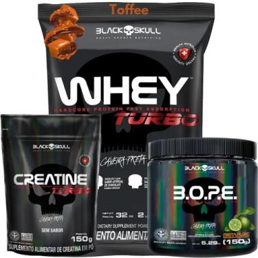 Imagem de Kit Suplemento Combo Whey Turbo 907g + Creatina 150g + Pre Treino B.O.