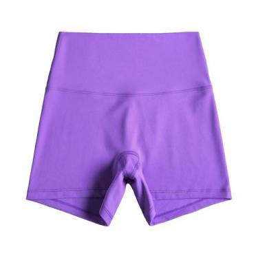 Imagem de Shorts de Yoga Fitness Cintura Alta - Cor Sólida - Leggings para Trein