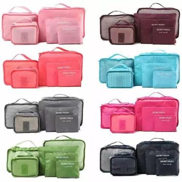 Imagem de Organizador de Mala OEM Kit 6 Peças em Poliéster 39x30x12cm Cor Aleatória para Viagem Unissex
