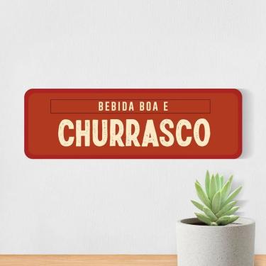 Imagem de Placa de Parede Decorativa Bebida Boa e Churrasco para Decoração de Ambientes em MDF Si...
