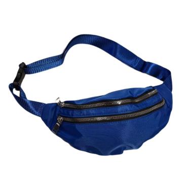 Imagem de Pochete Celular Bolsa Academia Cintura 2 Compartimentos para Treinos com Material Resistente à Água Azul