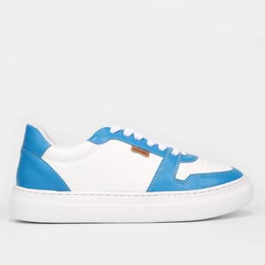 Imagem de Tênis Anacapri Liso Feminino, Branco, Azul claro, 35