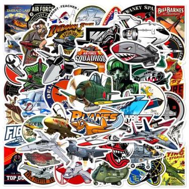 Imagem de Pacote de adesivos Fighter Jet, 50 unidades de avião militar à prova d