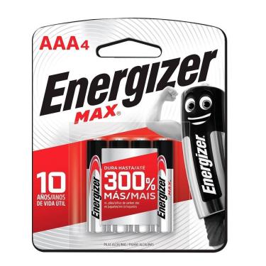 Imagem de Pilha Energizer Alcalina Max AAA - Embalagem com 4 Unidades