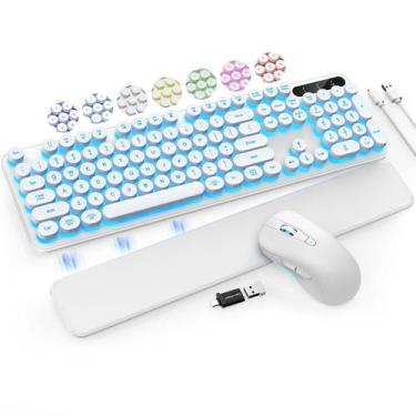 Imagem de Teclado e mouse sem fio retroiluminados pela máquina de escrever Trueq