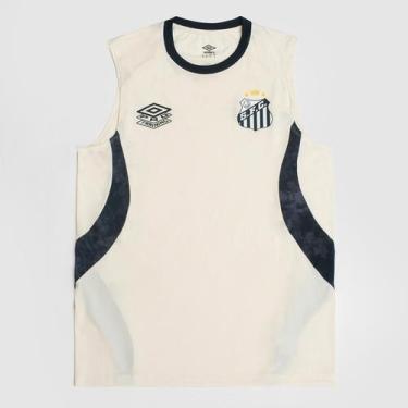 Imagem de Regata Santos 26/27 Treino Umbro Masculina, Off white, Preto, P