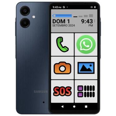 Imagem de Smartphone Celular Idoso Samsung Galaxy A06 4G 4GB RAM 128GB Armazenam