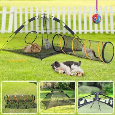 Imagem de ITENT Tenda para gatos para ambientes internos e externos (ao ar livre, túnel e casinha...