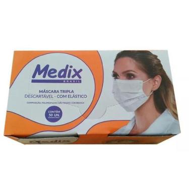 Imagem de Máscara Descartável Tripla Com Elástico (50 unds) - Medix - MEDIX DO B