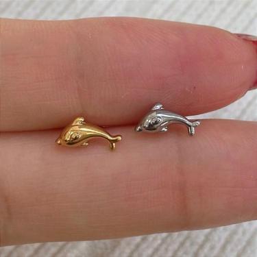 Imagem de Labret em Aço Cirúrgico Golfinho Dourado com Rosca Interna - 1,2mm - n