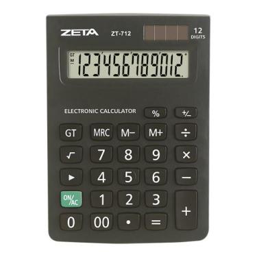 Imagem de Calculadora De Mesa Zeta Zt712 12 Dígitos Preto