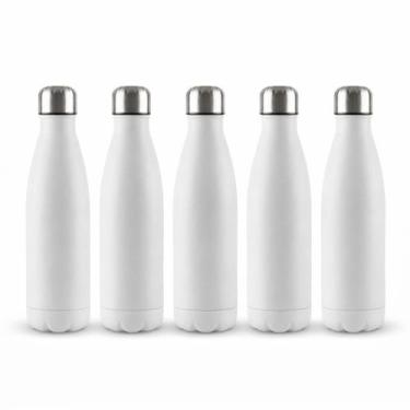 Imagem de kit 5 Garrafa Squeeze Térmica 500Ml Abertura Larga Vedação Hermética P