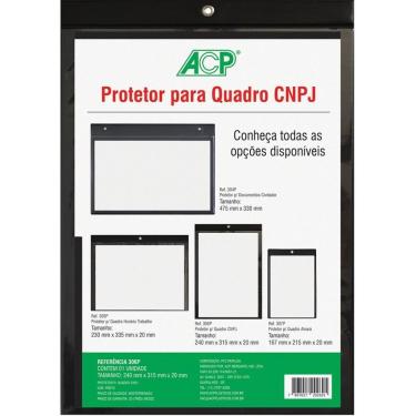 Imagem de Porta Alvará Quadro CGC Vertical de Plástico 240mmx340mm com Parte Frontal Transparente Preto