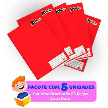 Imagem de Caderno Brochurão Vermelho Capa Dura 96 Folhas - Máxima