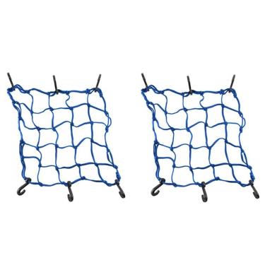 Imagem de 2 Rede Elástica Aranha P/ Moto Capacete Bagageiro 45 X 45 cm