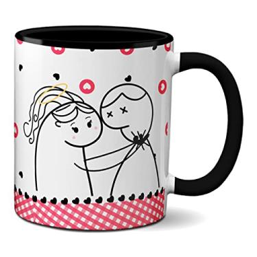 Imagem de Caneca Flork Namorados Te Amo Mas As Vezes Dá Vontade De (Preta)