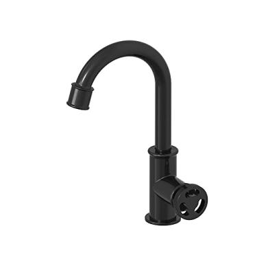 Imagem de Torneira de cozinha retrô estilo industrial simples torneira para pia fria latão preto fosco torneira de água montada no convés,04,1 somente água fria