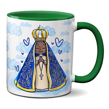 Imagem de Caneca Padroeira Nossa Senhora Aparecida Guie Meus Passos (Verde)