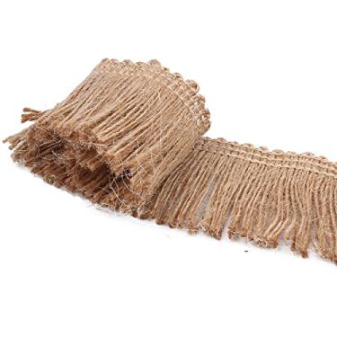 Imagem de Yalulu 5 metros de juta franja franja fita juta guarnição de franjas para costura abajur cortina decoração de casa