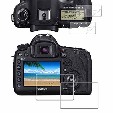 Imagem de Protetor de tela para Canon EOS 5D Mark IV / 5D Mark III + protetor de tela superior PET [2 + 2 unidades], vidro temperado iDaPro