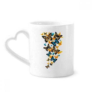 Imagem de Borboletas com caneca café cerâmica copo de coração de vidro