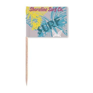 Imagem de Summer Shoreline Surf Butterfly Toothpick Flags Marker Topper Decoração de Festa