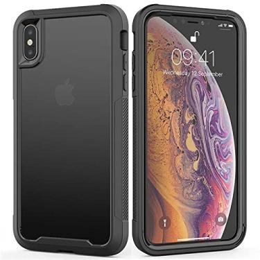 Imagem de Capa de telefone blindada à prova de choque híbrida para iphone 13 11 12 pro max xs xr 7 8 6 plus transparente pc tpu telefone tampa traseira, preto, para iphone 6 6s