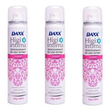 Imagem de 3 Desodorantes Íntimo Daxx Higi Íntima Powder 100ml