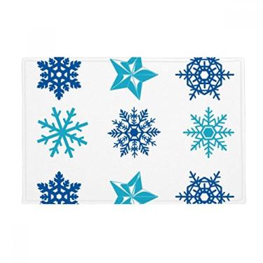 Imagem de DIYthinker Tapete para porta de banheiro com ilustração de floco de neve e tapete antiderrapante