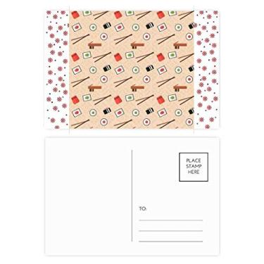 Imagem de Cartão postal Japonês rosa sushi hashis Natal Natal Flor Celebração Cartão Bênção