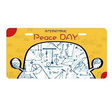 Imagem de DIYthinker Blue Physical Eletromagnético Tabela de Mecânica Placa Placa de Carro Decoração Dia da Paz